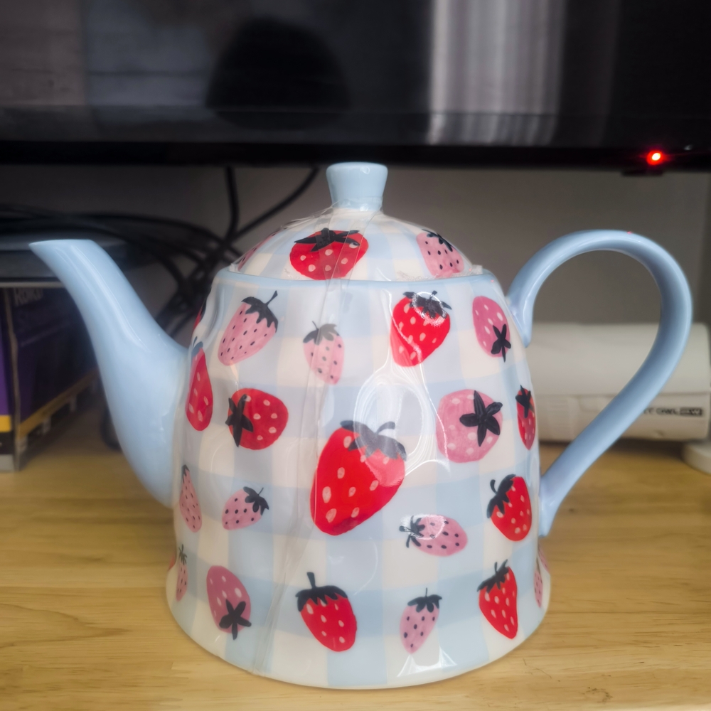 Strawberry Patterned Teapot